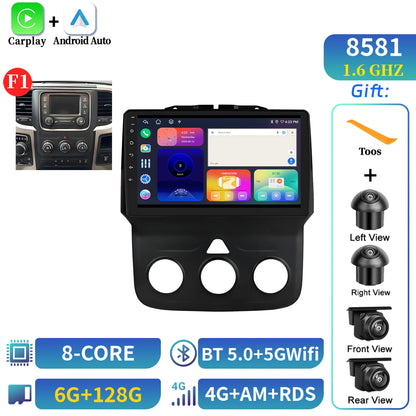 For Dodge RAM 1500 2500 2013-2019 Android 14 Multimedia Navigation Stereo Car Radio Wireless Carplay 2K QLED Head Unit Screen