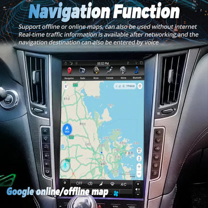 13.6inch Car Radio For Infiniti Q50 Q50l Q50s Q60 2014-2020 Android Screen Stereo Multimedia Player GPS Navigation Carplay Audio