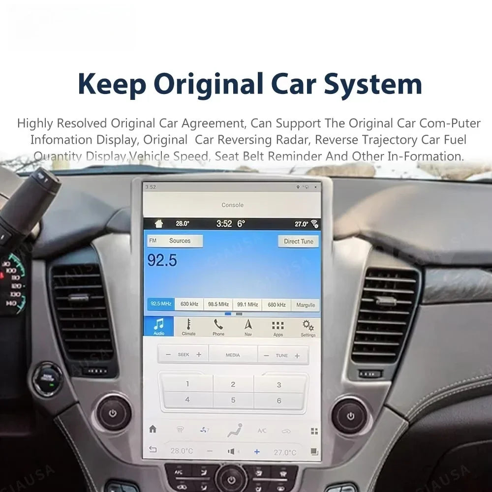 14.4 Inch Vertical 2K Screen For GMC Yukon / Chevroler Tahoe Suburban2014-2020 Car Android 13 Radio Head unit Multimedia Carplay