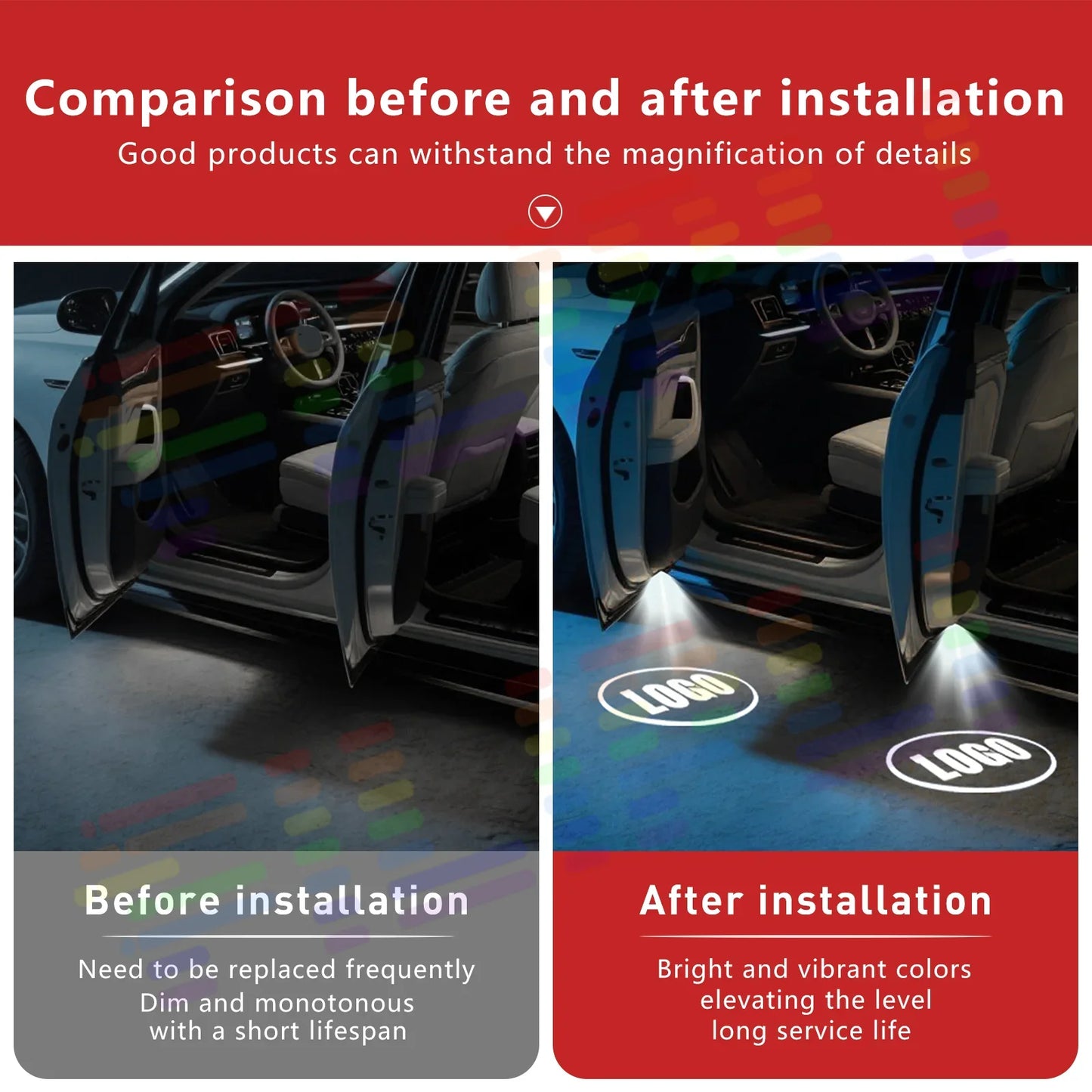 Car Emblem Projector Lights Door Welcome Lamps For Volkswagen For Magotan For Passat Variant  For Golf For Sagitar For Passat