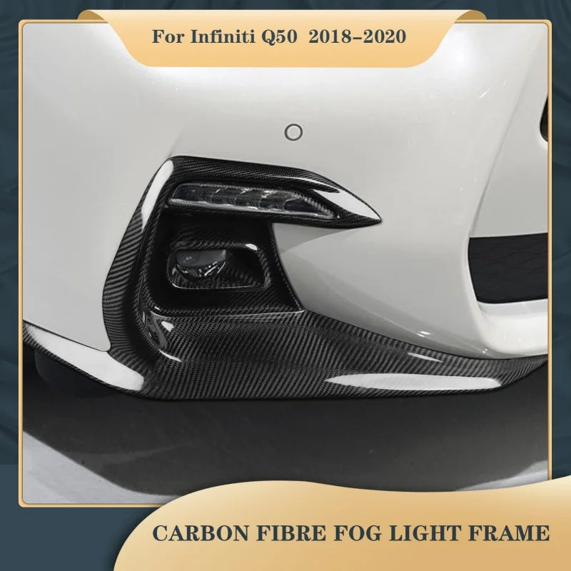BYMTM Car front bumper Carbon fiber fog lampshade For Infiniti Q50 Sport 2018-2020