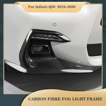 BYMTM Car front bumper Carbon fiber fog lampshade For Infiniti Q50 Sport 2018-2020