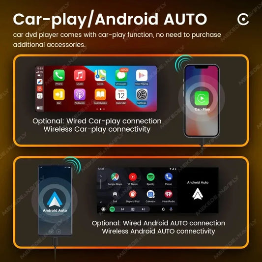 6.86" Wireless CarPlay&Android Auto Universal 1 Din Car Radio,Multimedia Video MP5 Player,FM Stereo Receiver with Camera and BT