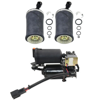 AP03 2*Rear Air Spring Bags+1*Compressor Pump for Ford Mercury Lincoln 3U2Z5580AA