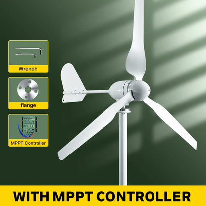 5000w 2kw Horizontal Wind Turbine Generator 96V 48V 24V Free Energy Magnetic Dynamo Strong Power 220v Inverter Output For Home power tools