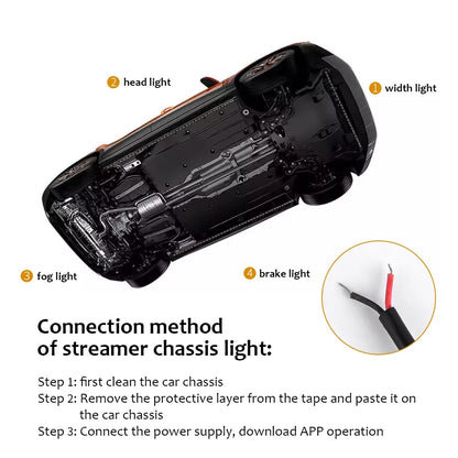 Car Flexible Strip Light Led Flow Light Colorful Chassis Ambient Light Car Underglow Atmosphere Lamp Waterproof RGB App Control
