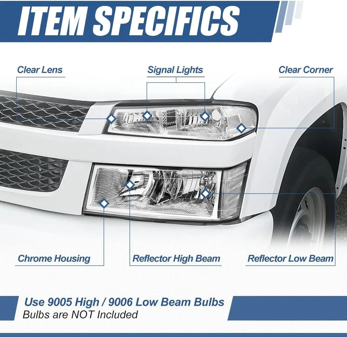 Headlights Assembly Compatible with 2004-2012 Chevy Colorado GMC Canyon, 2006 Isuzu i-290 i-370 2007-2008 i-280 i-350, 4Pcs Halo