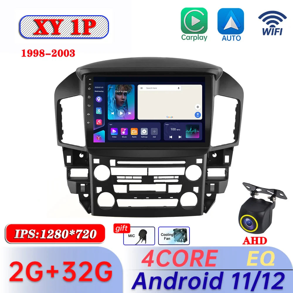 Android 11 Car Radio For Lexus RX300 Toyota Harrier 1998-2003 2004 2005 GPS Navigation Multimedia Carplay DSP For Tesla Style