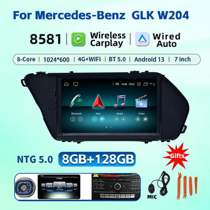7 Inch Carplay Android 13 Auto Car Intelligent Systems For Mercedes Benz E Class W212 A207 X204 DSP Stereo Touch Screen