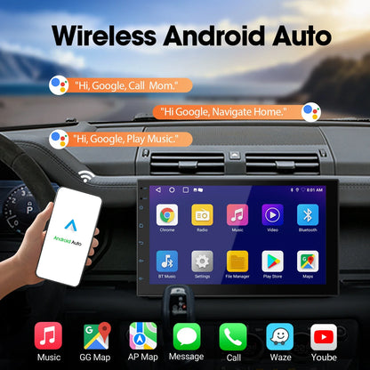 7" Double Din Car Stereo with Wireless CarPlay & Android Auto, Car Radio with BT 4.1/Backup Camera/Mirror Link/GPS/WiFi/FM/AM