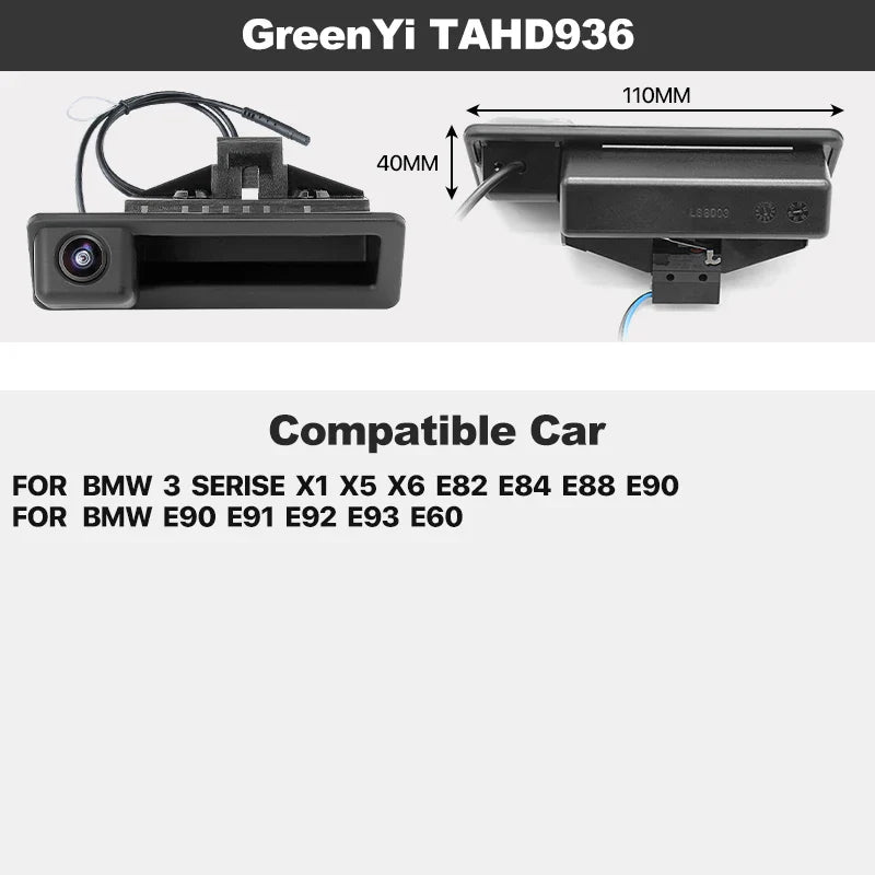 Dynamic Trajectory Trunk Handle Rear View Camera For BMW X1/3/5 E39 E53 E82 E88 E84 E90 E91 E92 E93 E60 E61 E70 F10 F30 F11 F25