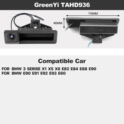 Dynamic Trajectory Trunk Handle Rear View Camera For BMW X1/3/5 E39 E53 E82 E88 E84 E90 E91 E92 E93 E60 E61 E70 F10 F30 F11 F25