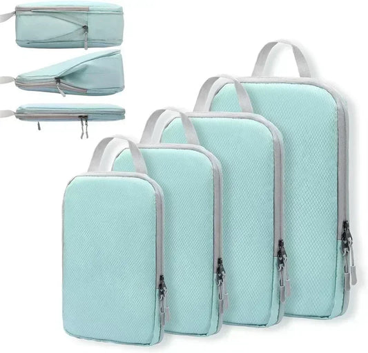 4Pcs Travel Compression Packing Cubes Bag Portable Suitcase Cloth Organizers Waterproof Luggage Storage Cases Drawer makeup bag