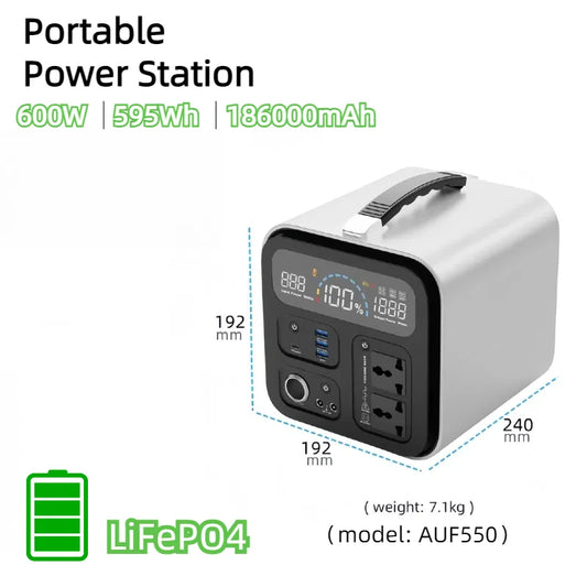 LiFePO4 600W Solar Generator Portable Power Station 100W 200W Foldable Solar Panel Charger Green Power for Phone Laptop iPad
