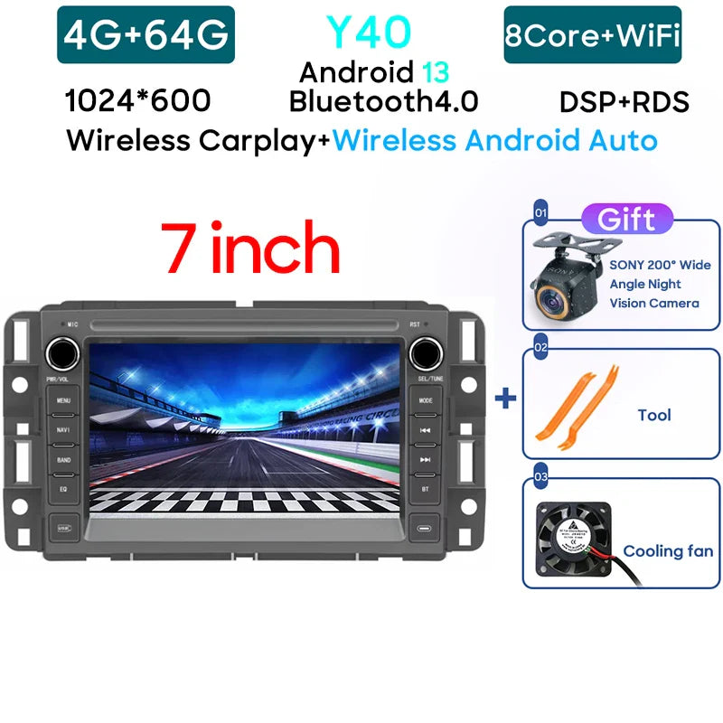 Car Radio Carplay Android Player For Chevrolet Silverado Impala GMC Yukon Acadia Sierra Navigation GPS 5G Wifi Video No 2din DVD