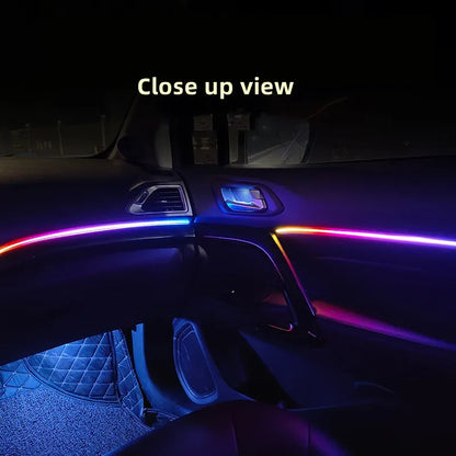18 In 1 Full Color Streamer Car Ambient Lights RGB 64 Color Universal LED Interior Hidden Acrylic Strip Symphony Atmosphere Lamp