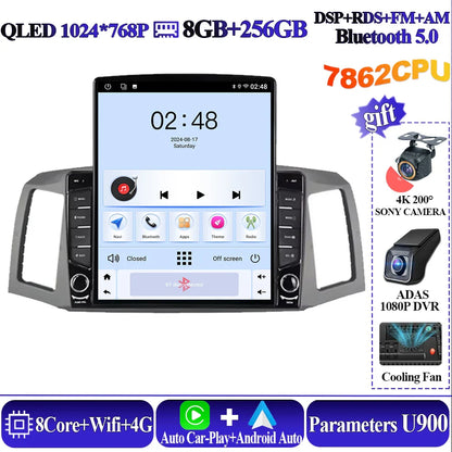 For JEEP Grand Cherokee WK 2004 2005 2006 2007 Tesla Type Car Radio Android 14 GPS Carplay Multimedia Player Navigation Stereo