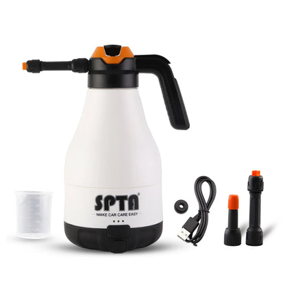 SPTA Cordless Car Wash Sprayer 8.4V 1.8L Foam Spray Special Device Watering Can Manual Pneumatic Corrosion Resistant Acid Alkali power tools