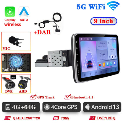 Android 14 Car Radio 1 Din Multimedia Player For VW Nissan Hyundai Kia Toyota Ford Honda Android Auto Carplay GPS FM DAB RDS