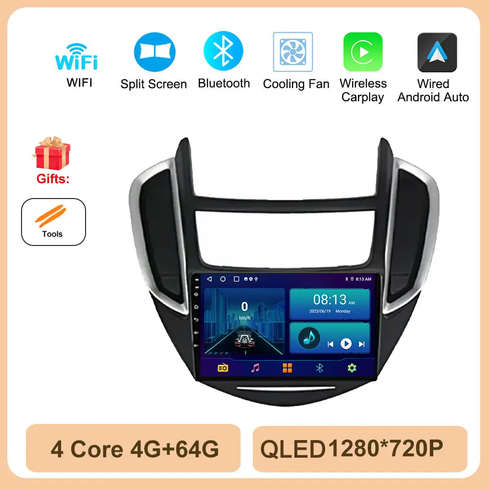Android OS Car Radio Multimedia Stereo Player WiFi GPS Navigation Video For Chevrolet TRAX 2014 - 2016 Wireless Carplay 4G