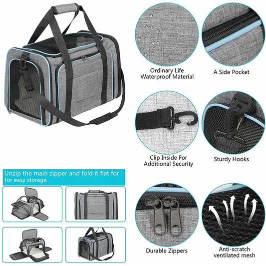 Cat Bag Carriers Outdoor Bag Transporter Portable Handbags Small Foldable Dog Cat Accessories Travel Car Carrying Pet Moving Bag