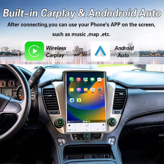 Car Radio For Chevrolet Suburban Tahoe GMC Yukon 2014-2020 14.5 Inch Wireless Carplay GPS Navigation Multimedia Player Head unit