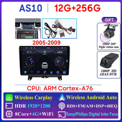 Car Radio Carplay For Land Rover Range Sport 2005 2006 2007 2008 2009  Multimedia Player GPS Navigation Android Auto 5G Wifi