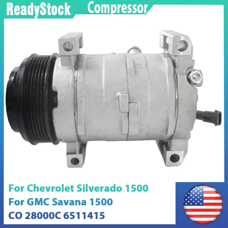Treeligo Car Air Conditioner Compressor 12V Fits For CHEVROLET SILVERADO 1500 2500 3500 CLASSIC 1520942 1521130 A/C compressor