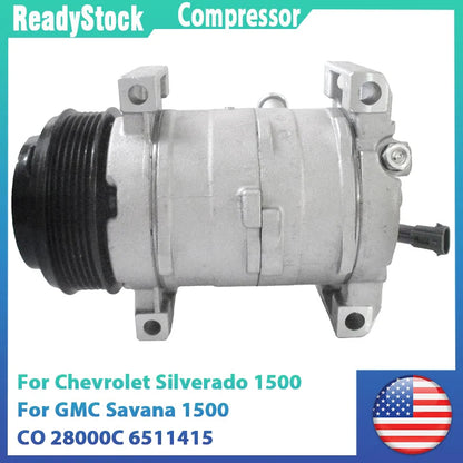 Treeligo Car Air Conditioner Compressor 12V Fits For CHEVROLET SILVERADO 1500 2500 3500 CLASSIC 1520942 1521130 A/C compressor