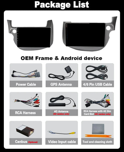 Android 14 For HONDA FIT JAZZ 2008 2009 2010 2011 2012 2013 Car Stereo Radio Multimedia Wireless Carplay Android Auto GPS 4G BT