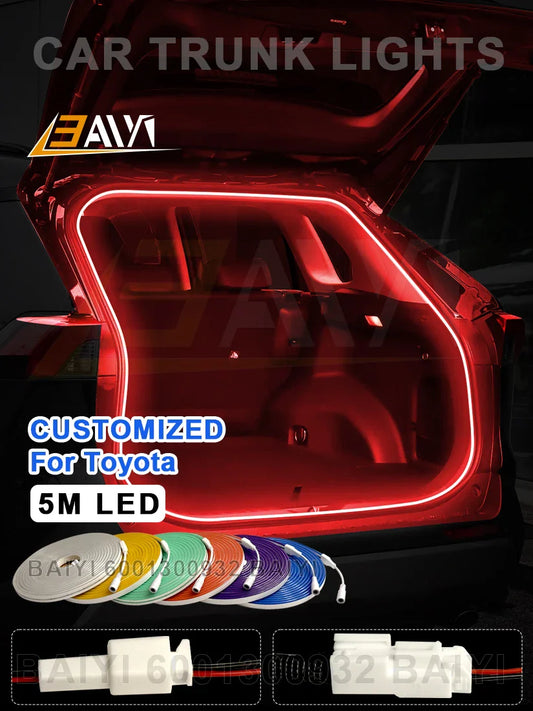 Customizable 5M LED Car Trunk Light Interior Atmosphere Neon Lamp For Toyota RAV4 VENZA BZ4X Corolla Cross Other Car Accessories