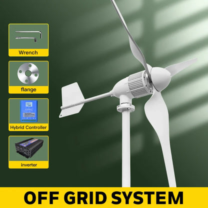 5000w 2kw Horizontal Wind Turbine Generator 96V 48V 24V Free Energy Magnetic Dynamo Strong Power 220v Inverter Output For Home power tools