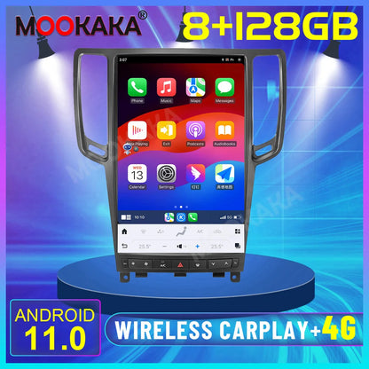 14.4 inch Carplay For Infiniti G37 2007-2013 Android 13 Tesla Style Screen Auto Stereo HeadUnit Car Multimedia Player Radio Tape