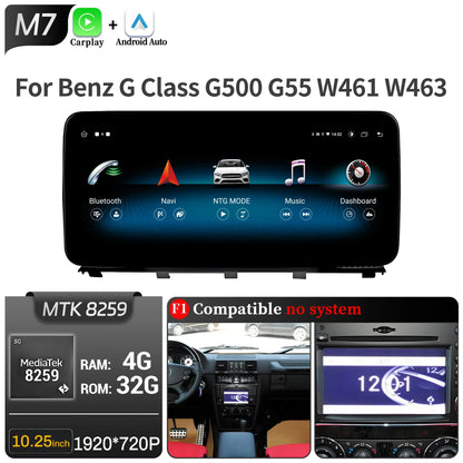 Car Radio For Mercedes Benz G Class G500 G55 W461 W463 2008-2015 Android 14 Wireless BT Carplay Snapdragon 680 Head Unit Screen