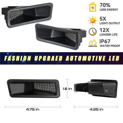 2Pcs LED Number License Plate light Lamps New Body For Dodge RAM 1500 Model 2019-2023 Car Accessories 6000K White OEM#68259696AD
