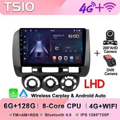 Android 14 Car Radio Multimedia Player For HONDA FIT JAZZ 2002 2003 - 2007 LHD RHD Carplay Autoradio GPS Navi 5G Wifi Bluetooth