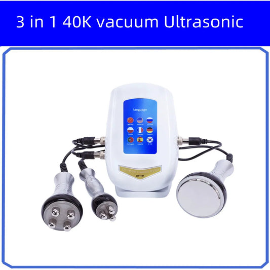 3 in 1 40K vacuum Ultrasonic Cavitation system Machine RF Face Lifting Device Eye Massager Weight Loss Machine fat burner