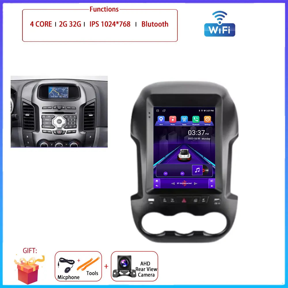 9.7 inch Car Video Radio Player Wireless Carplay DSP Stereo Touch Screen Auto Tools BT  For Ford Ranger 3 2011-2015 AM/FM/RDS