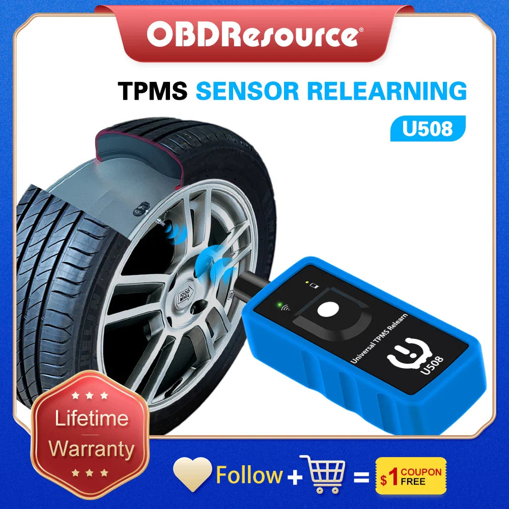 OBDResource Universal Car TPMS Reset Tool Car Tire Pressure Monitoring Sensor Tool U508 for Ford Opel Jeep GMC Chevrolet