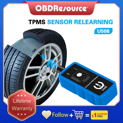 OBDResource Universal Car TPMS Reset Tool Car Tire Pressure Monitoring Sensor Tool U508 for Ford Opel Jeep GMC Chevrolet