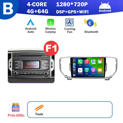 9 inch for KIA Sportage 4 QL 2016 2017 2018 Android Auto Navigation GPS Split Screen Wireless Carplay DSP Stereo Bluetooth WiFi