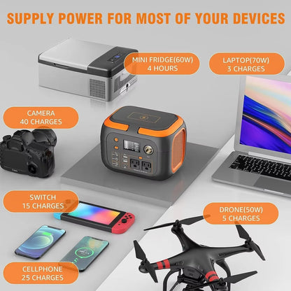 Portable Power Station 600W Outdoor Charging Solar Generator 135200mAh for Mobile Phone Laptop Camping