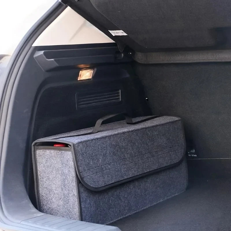 Gray Anti Slip Compartment Boot Storage Organizer Tool Car Storage Bag Car Trunk Organizer Soft Felt Storage Box Car Accessories power tools