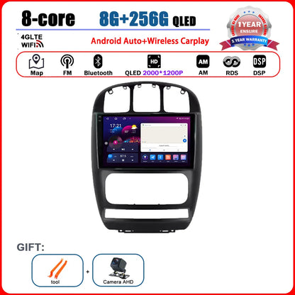 Car Radio Multimedia Player Android 14 System for Dodge Caravan 4 For Chrysler Grand Voyager RS 2000 - 2012 GPS Navi WiFi BT