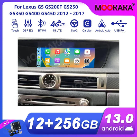 For Lexus GS GS200T GS250 GS350 GS400 GS450 2012 - 2017 Car Radio Multimedia Player Wireless Carplay Android Auto Autoradio Unit