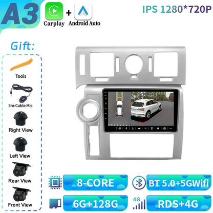 For Hummer H2 E85 2007-2009 Android 14 Car Radio Multimedia 4G GPS Navigation Wireless Bluetooth CarPlay Touch Screen Stereo