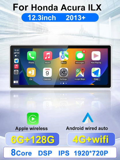 For Honda Acura ILX 2013-2014-2015-2021 Car Radio Multimedia Video Player Stereo, 12.3-inch Android GPS Navigation DSP Carplay