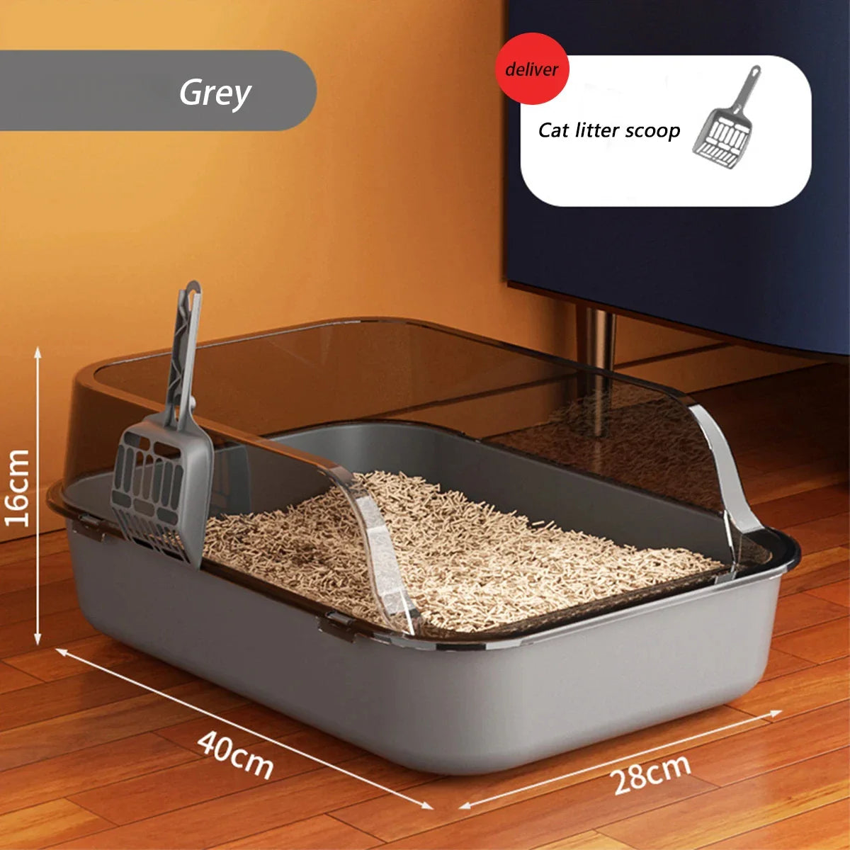 Cat Litter Box Semi-enclosed Thickening Kitty Sandbox High Side Splashproof Pet Bedpans Supplies Pet Toilet Kitten Tray Bedpan