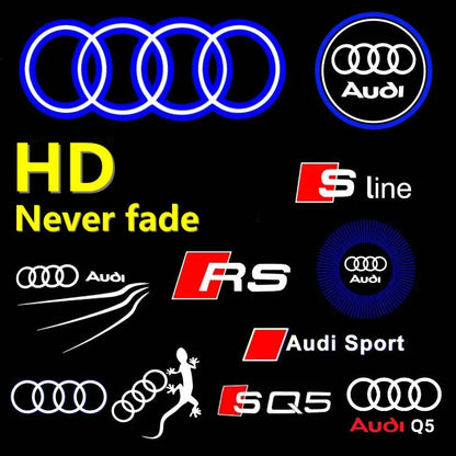2X HD Led Car Door Logo Projector Welcome Light For Audi A3 A4 B8 8P 8V A6 C7 A5 Q5 B7 B6 S LINE QUTTRO RS Q3 SQ5 Q7 S3 S4 S5 S6