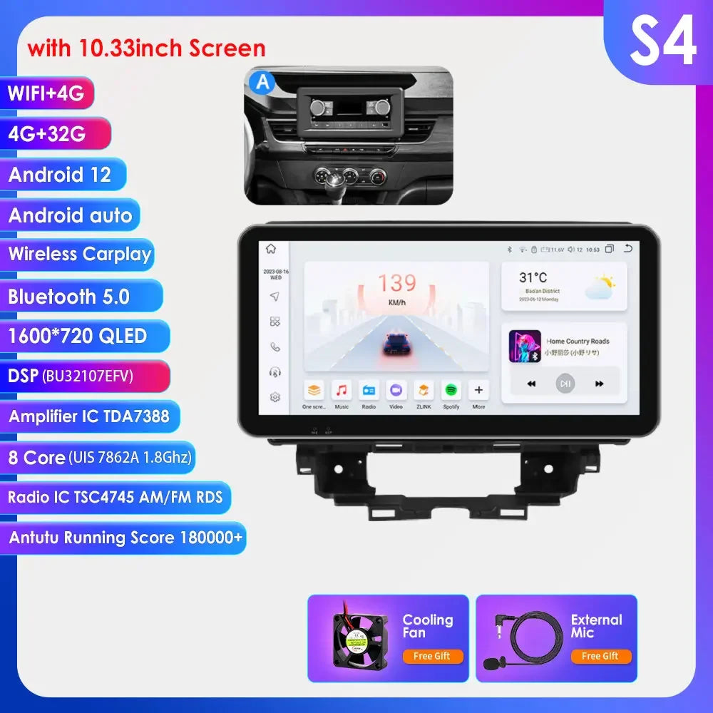 Hizpo Car Intelligent Systems Carplay Android Car Radio for Renault Kangoo 2019-2025 Multimedia Video Player WIFI 7862 Autoradio